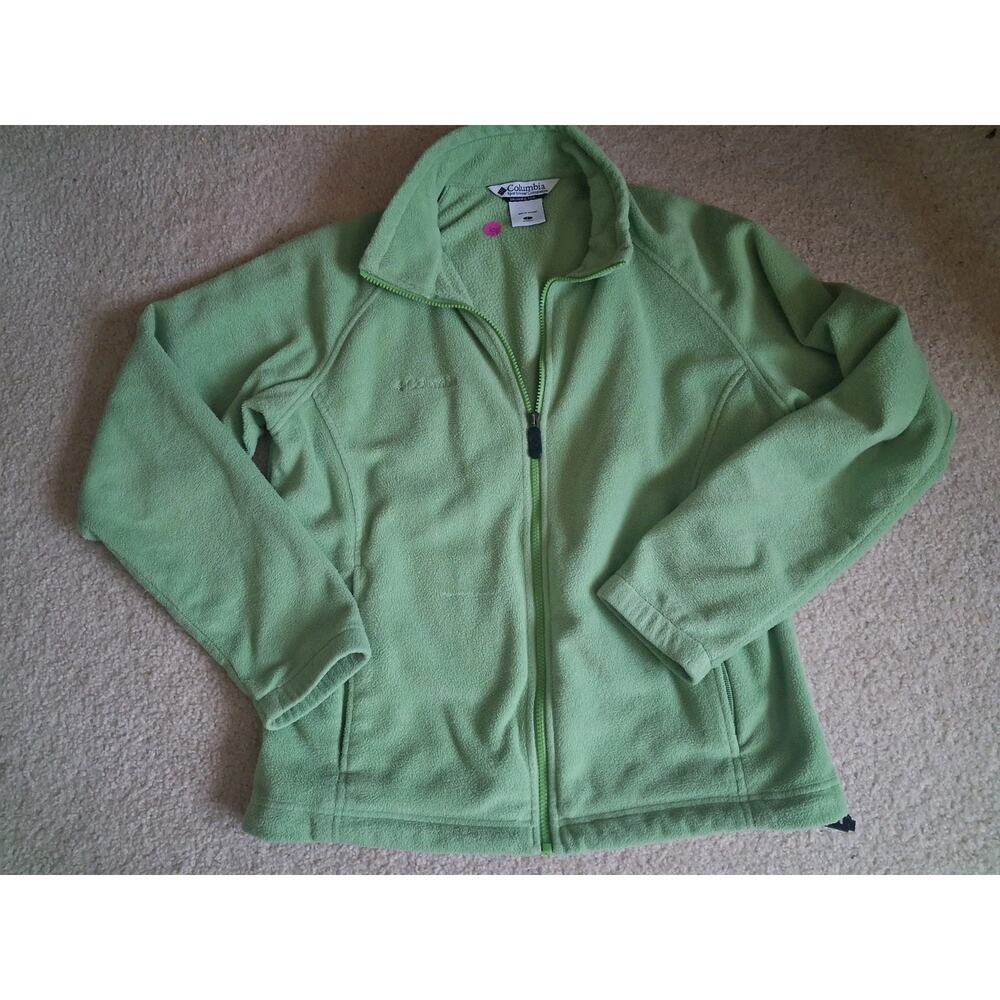 Columbia Women's Green Solid Full Zip Short Long Sleeve Jacket Regular Size L